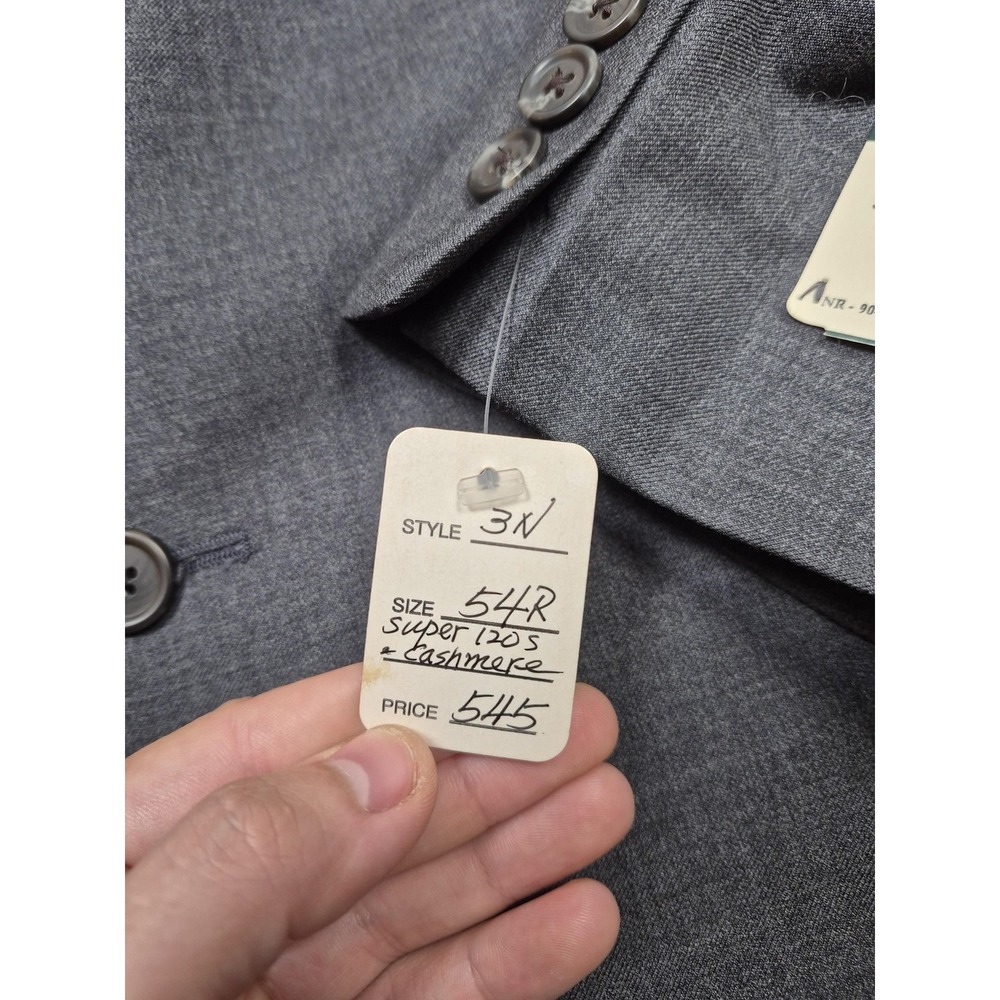 VTG Lauren Ralph Lauren Suit Mens 54 Gray Super 120s Wool Cashmere 2 Piece 50x36 - Picture 6 of 16